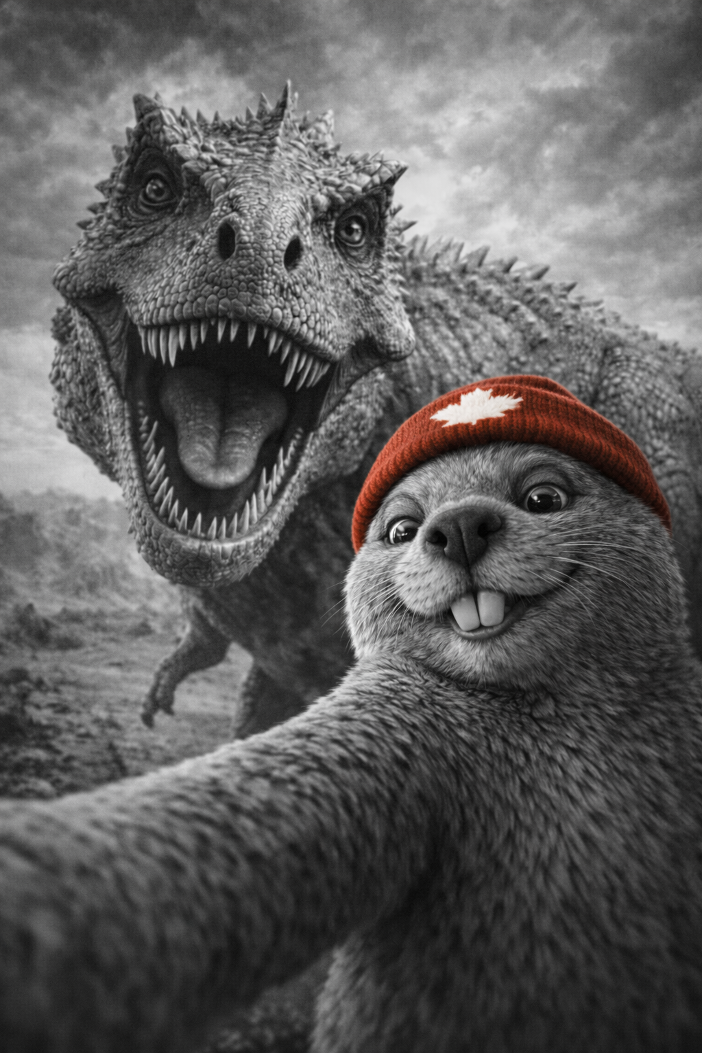 Beaver Selfie Encounter - Dinosaur Selfie