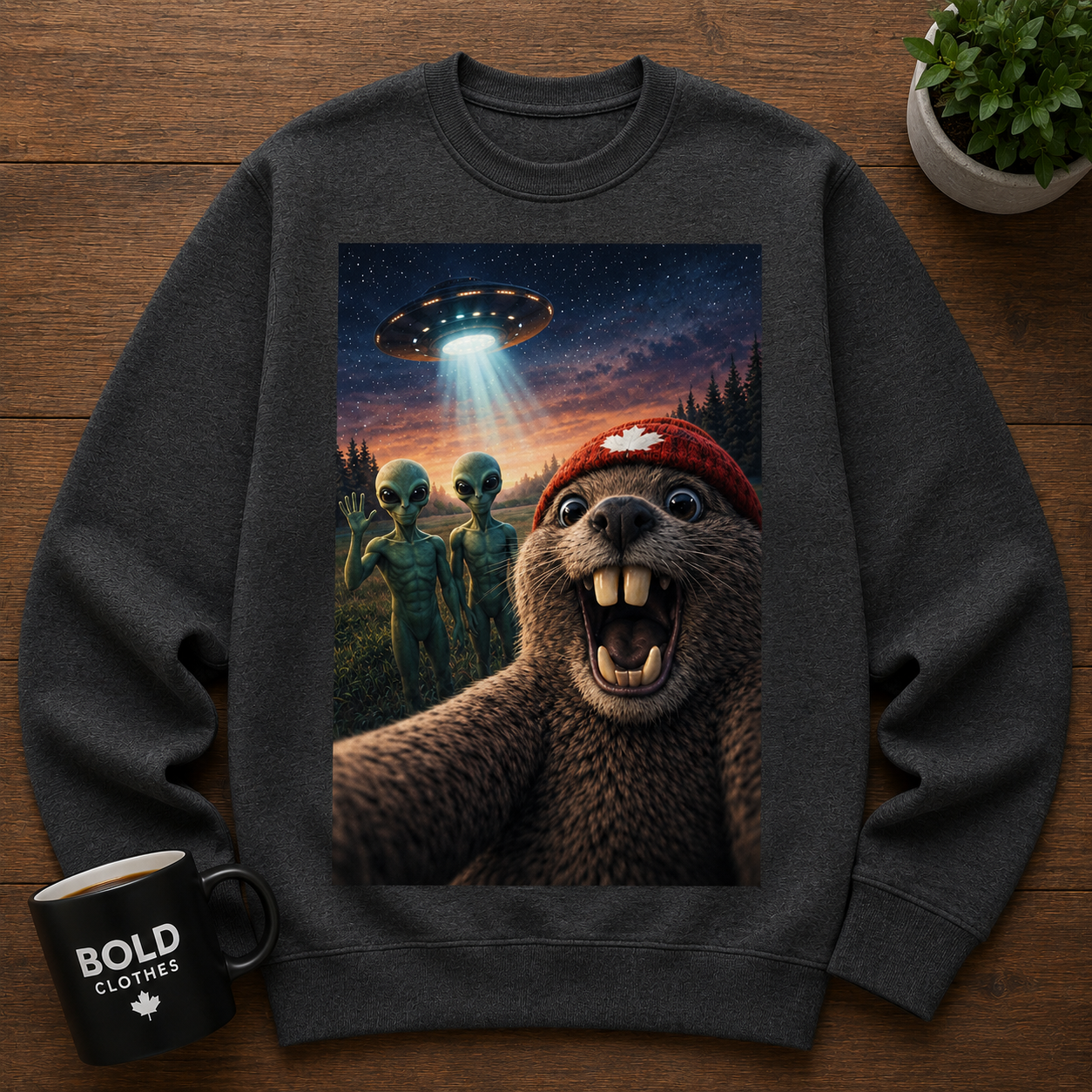 Beaver Selfie Encounter - Alien Abduction? Edition Sweatshirt