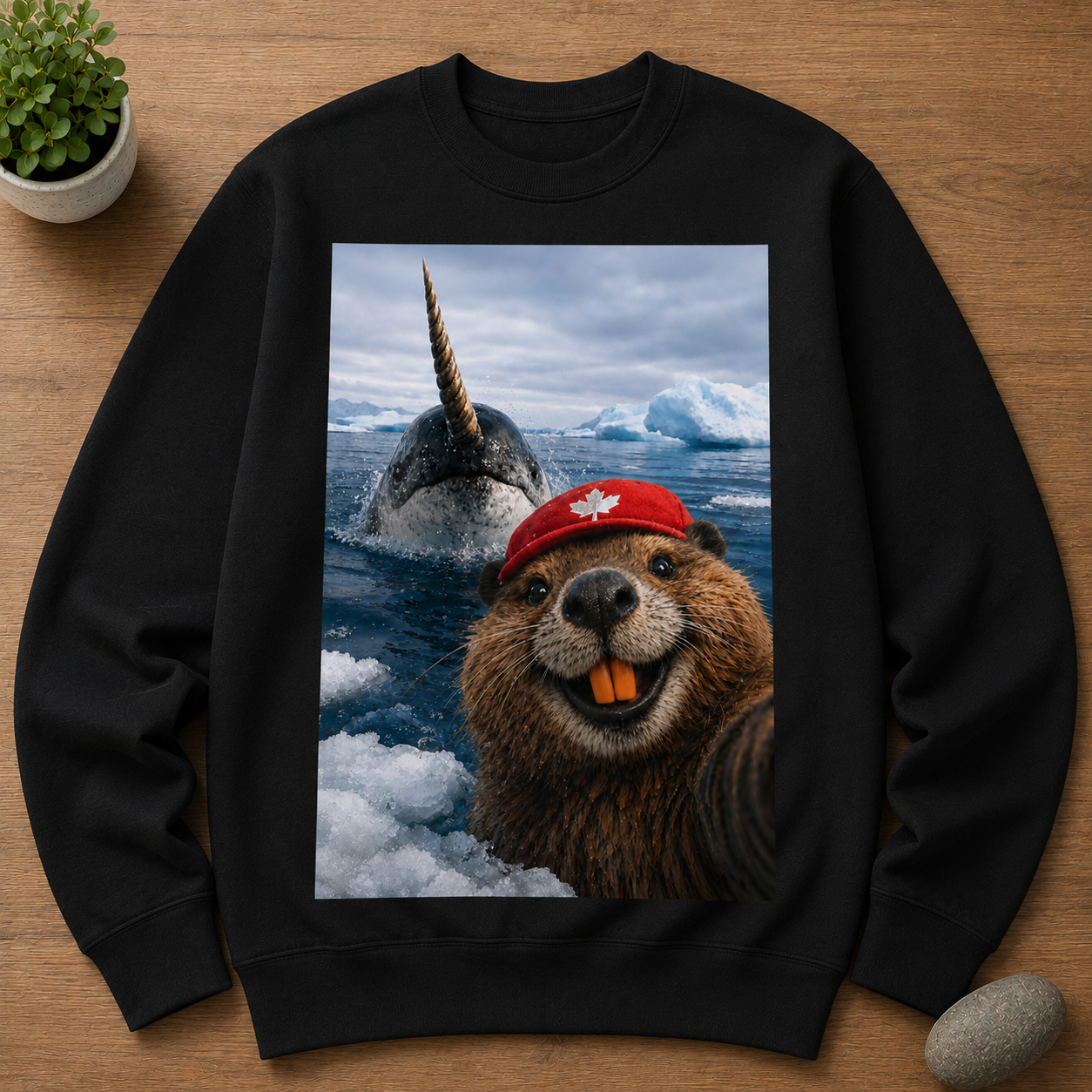 Beaver Selfie Encounter-Narwhal Edition Sweatshirt