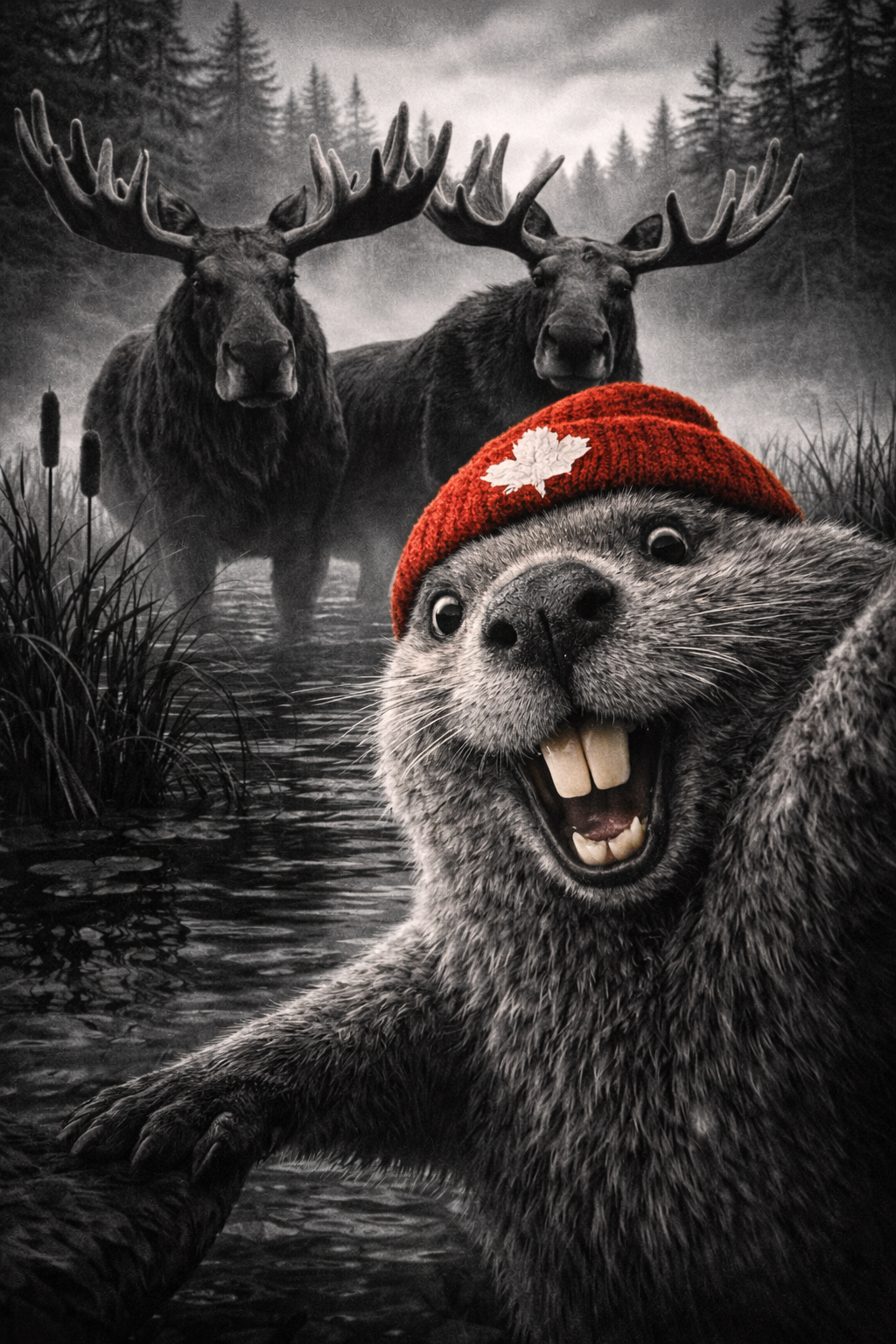 Beaver Selfie Tee - Moose Edition