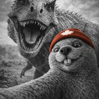 Beaver Selfie Encounter - Dinosaur Selfie