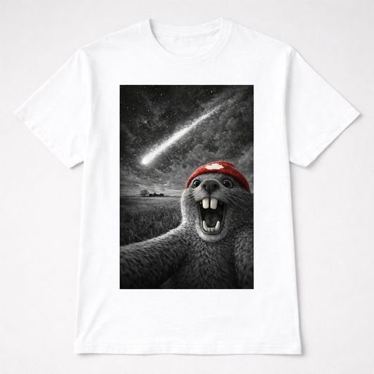 Beaver Selfie Tee - Comet in the Sky Edition