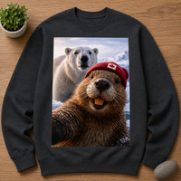 Beaver Selfie Encounter-Polar Bear Edition Sweatshirt