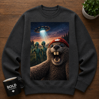 Beaver Selfie Encounter - Alien Abduction? Edition Sweatshirt