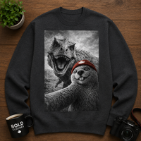 Beaver Selfie Encounter - Dinosaur Selfie Sweathshirt