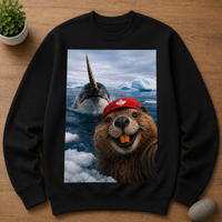 Beaver Selfie Encounter-Narwhal Edition Sweatshirt