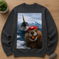 Beaver Selfie Encounter-Narwhal Edition Sweatshirt