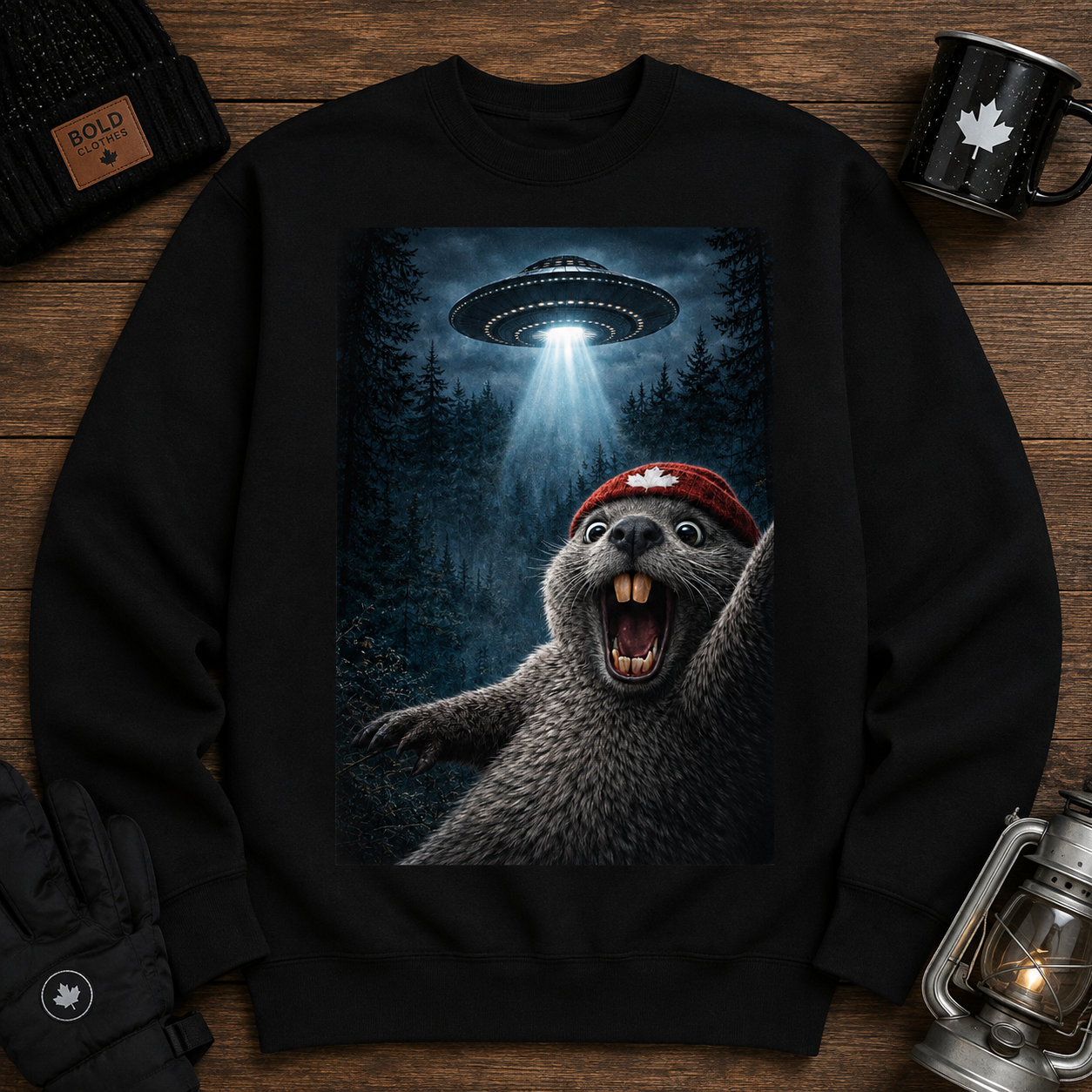 Beaver Selfie Encounter - UFO Edition Sweatshirt