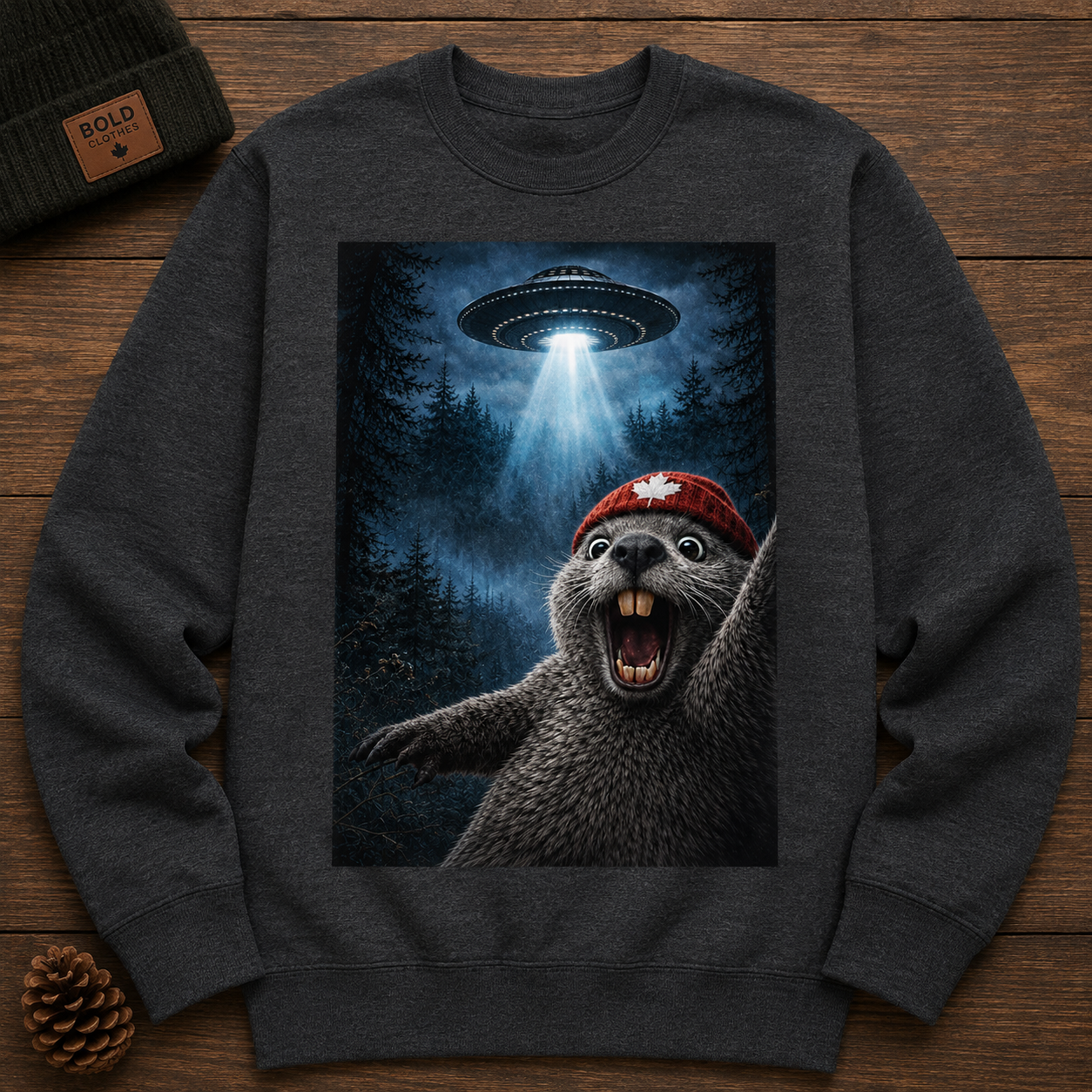 Beaver Selfie Encounter - UFO Edition Sweatshirt