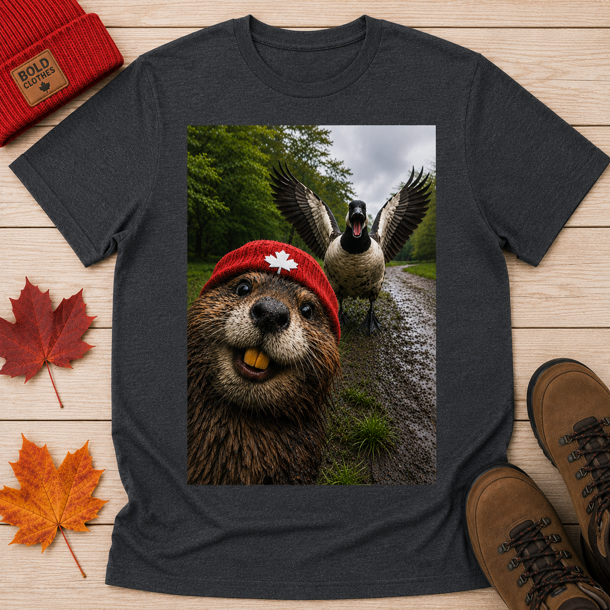 Beaver Selfie Encounter-Canadian Goose Edition
