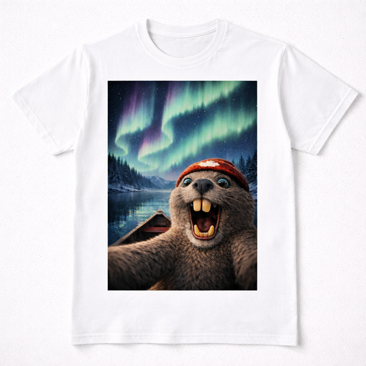 Beaver Selfie Tee - Northern Lights Edition
