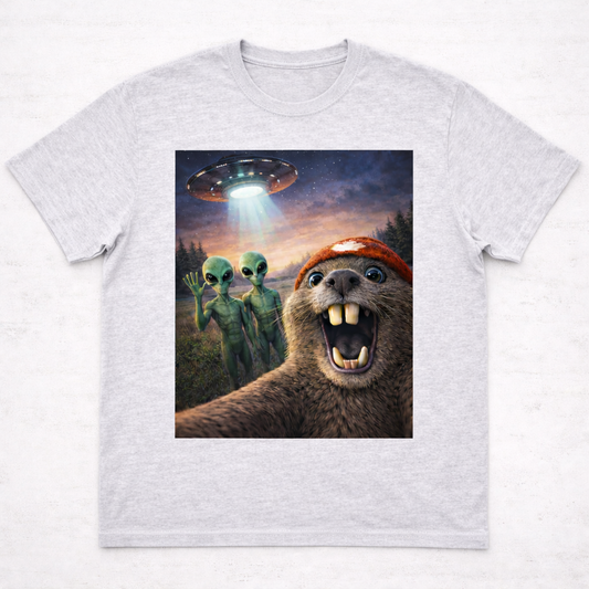 Beaver Selfie Tee - Alien Abduction? Edition